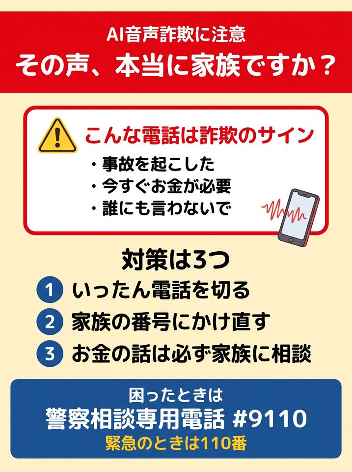 Claude Haiku 5.5の指示書から生成した防犯ポスター